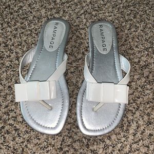 Rampage White Bow Sandals